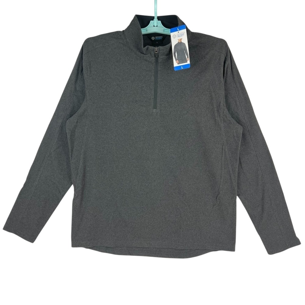 NWT Mondetta Outdoor Project Men's Black Stretch Quarter-Zip Pullover Size Large